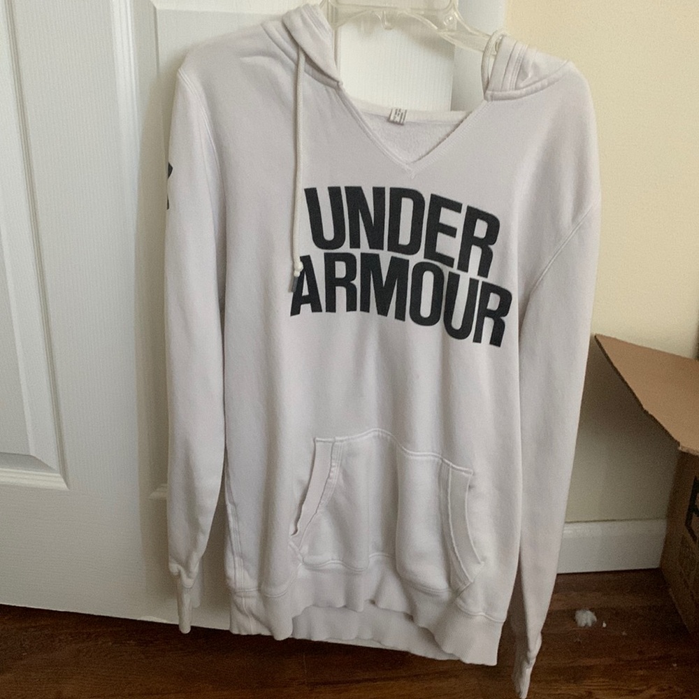 White/black under armor hoodie